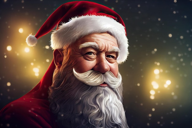 Santa Claus in seinem Haus lächelnd und freundlich KI-generierte Illustration ohne Referenz