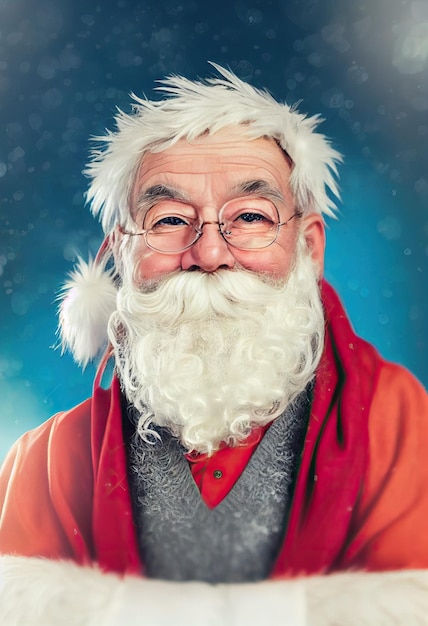 Santa Claus in seinem Haus lächelnd und freundlich KI-generiertes Bild ohne Referenz