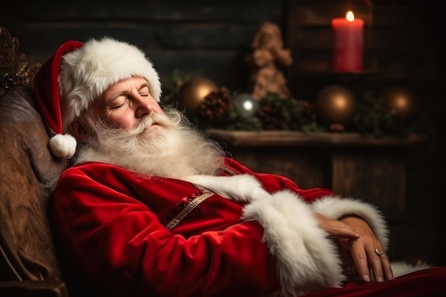 Santa Claus reflexionando sobre las Navidades futuras