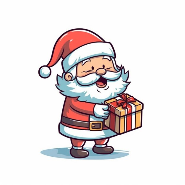 santa claus sosteniendo una caja de regalo ai generativo