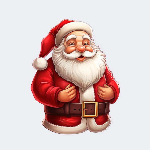 Santa Claus en Vector Ilustración de dibujos animados caprichosos con fondo transparente en resolución 4K