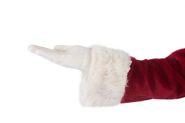 Santa Claus zeigt offene Hand