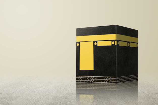 La santa Kaaba con fondo brillante