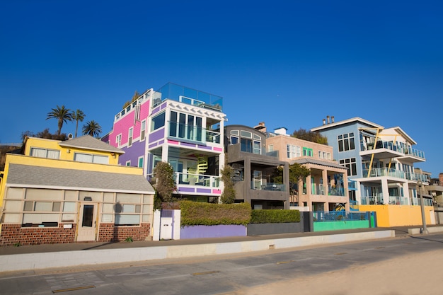 Santa Mónica California casas de colores de playa