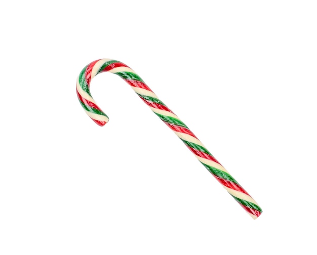 Santa's Candy Cane isoliert auf weißem Hintergrund.