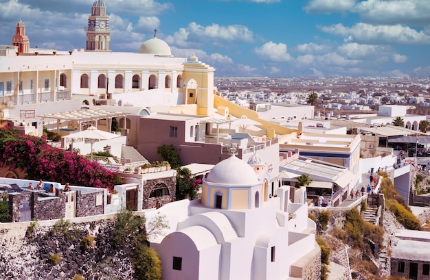 Foto santorini grecia catedral católica iglesia de san juan bautista