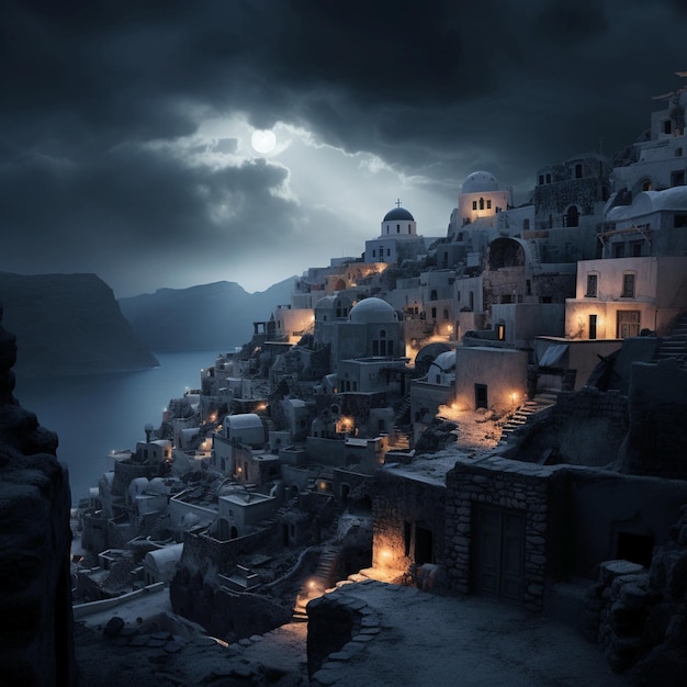 Santorini Grecia por la noche