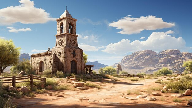 Santuario del desierto detallado Iglesia de la Vieja Misión