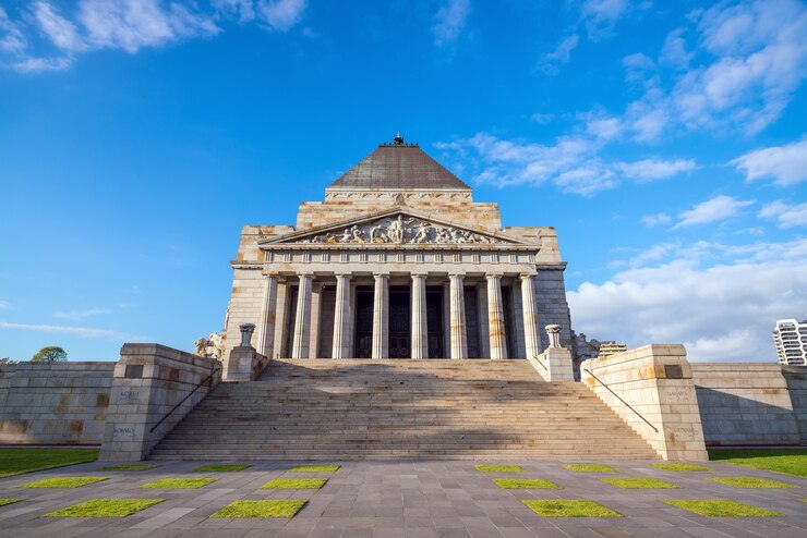 Foto santuário em memória do memorial da i e ii guerra mundial em melbourne, austrália