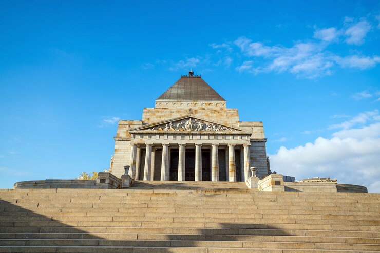 Foto santuário em memória do memorial da i e ii guerra mundial em melbourne, austrália