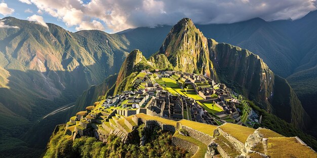 Santuário Histórico de Machu Picchu em uma cordilheira da Cordilheira Oriental do sul dos Andes do Peru