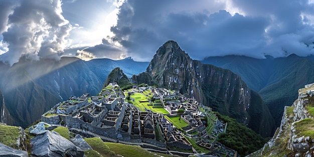 Santuário Histórico de Machu Picchu em uma cordilheira da Cordilheira Oriental do sul dos Andes do Peru