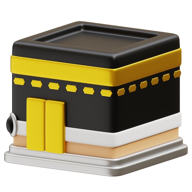 El santuario musulmán de la Kaaba en La Meca 3D que muestra la ilustración del Ramadán