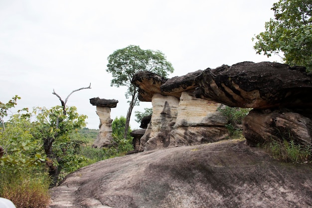 São Chaliang ou Rock Earth Pillar no Parque Nacional Pha Taem em Amphoe Khong Chiam em Ubon Ratchathani Tailândia para pessoas viajar e visitar