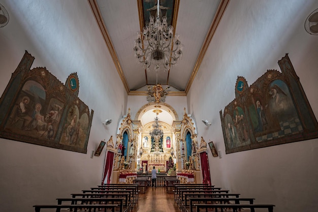 Sao Joao del Rei Minas Gerais Brasil Vista de la calle dentro de la iglesia de Nossa Senhora das Merces