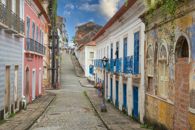 Foto são luis ma brasil 13 de março de 2017 ruas do centro histórico de são luis do maranhão no brasil
