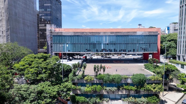 Foto são paulo brasil 01 2023 vista aérea da av paulista em são paulo sp masp importante museu da américa latina