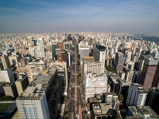 São Paulo, Brasil. Vista aérea de la Avenida Paulista, en la ciudad de Sao Paulo