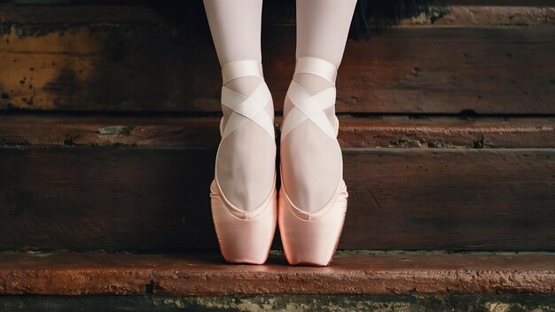 Sapatos de ballet com pontas cor-de-rosa