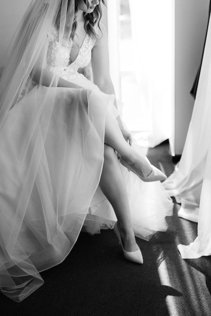 Sapatos de casamento da noiva, linda moda