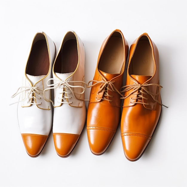 Sapatos de couro isolados no fundo branco