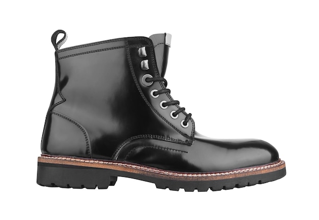 Sapatos de couro preto para homens