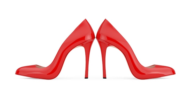 Foto sapatos wooman de salto alto vermelho renderização em 3d