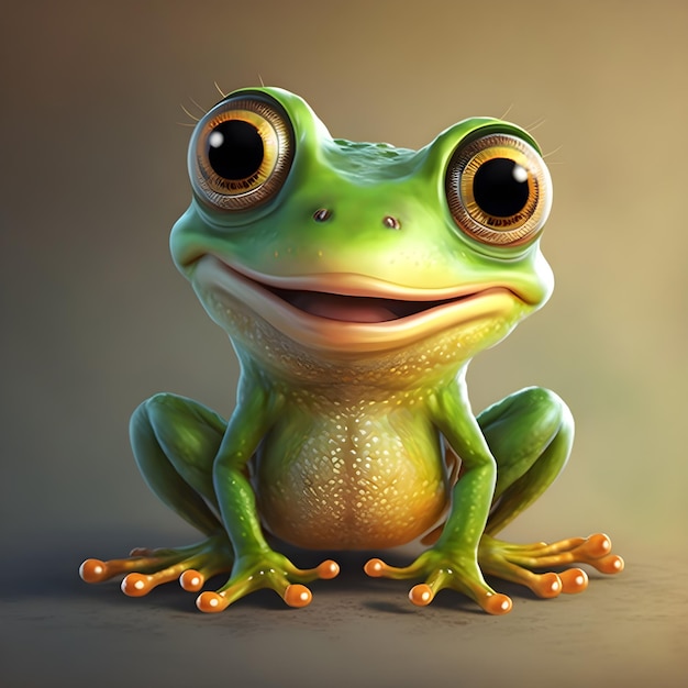 Sapinho super fofo renderizado no estilo de desenho animado pixar ai