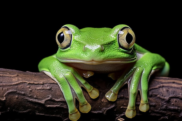 Sapo agarrado a um galho ou galho