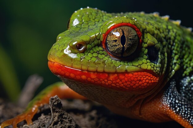 Foto sapo-árvore de olhos vermelhos vibrantes em close-up