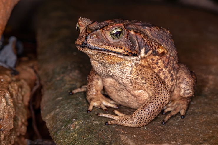 Foto sapo cururu adulto da espécie rhinella diptycha
