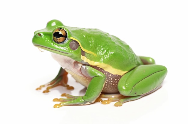 Sapo d'água comum na frente de um fundo branco