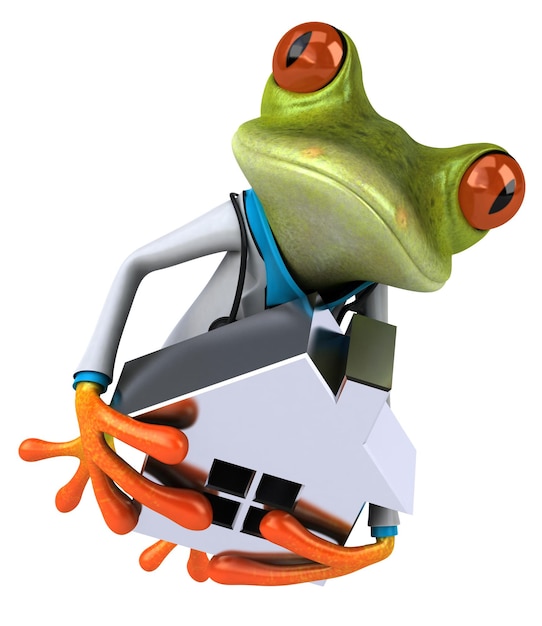 Sapo divertido ilustração 3D