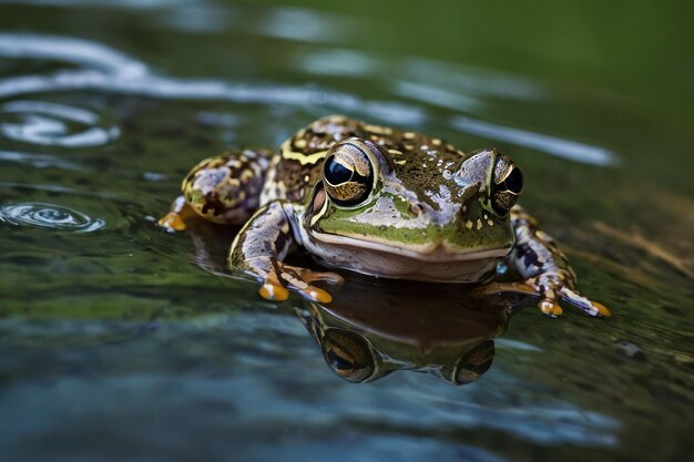 Foto sapo olhando fixamente através da água