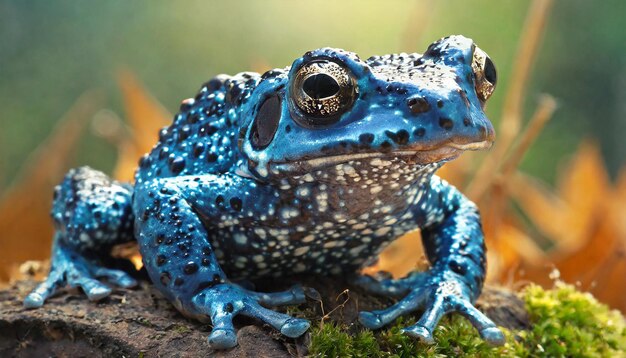 Foto sapo venenoso azul em fundo branco