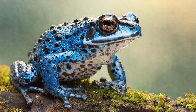 Foto sapo venenoso azul em fundo branco