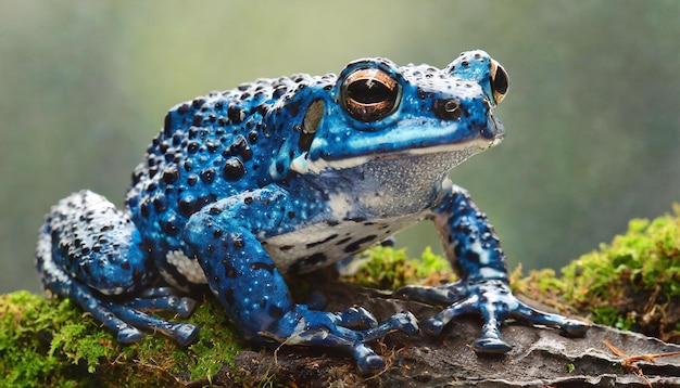 Foto sapo venenoso azul em fundo branco