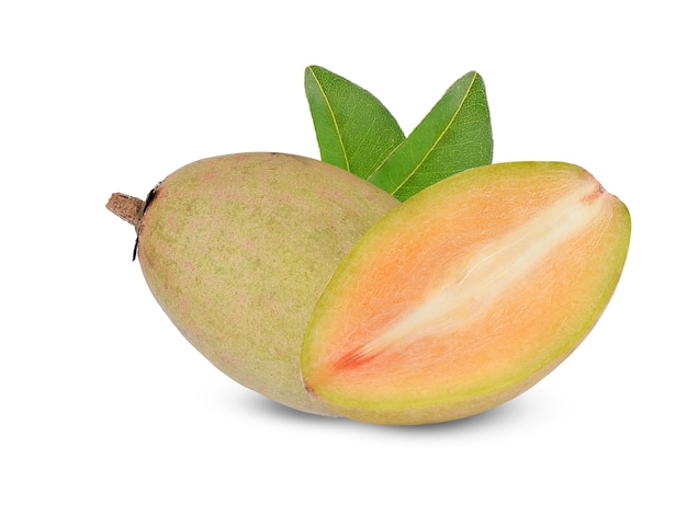 Sapodilla Früchte schließen oben isoliert