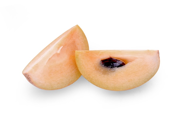 Sapodilla isoliert auf weiß