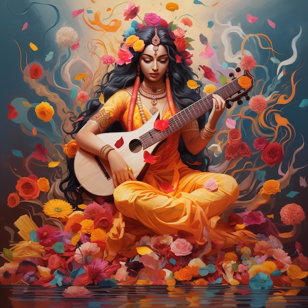 Saraswati Puja 2024 Farben der Hingabe und des Lernens
