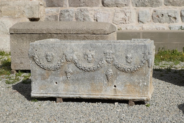Sarcófago en el castillo de Bodrum Mugla Turquía