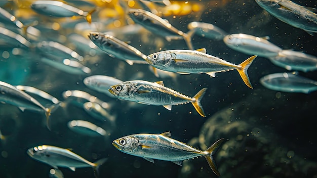 Foto sardinen fischen unter wasser