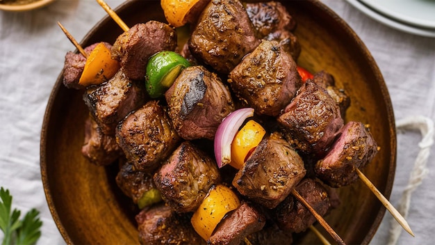 Foto una sartén de comida que tiene la palabra verduras en ella