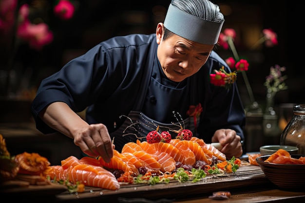 Sashimi artístico proporcionado por el chef con maestría en IA generativa.