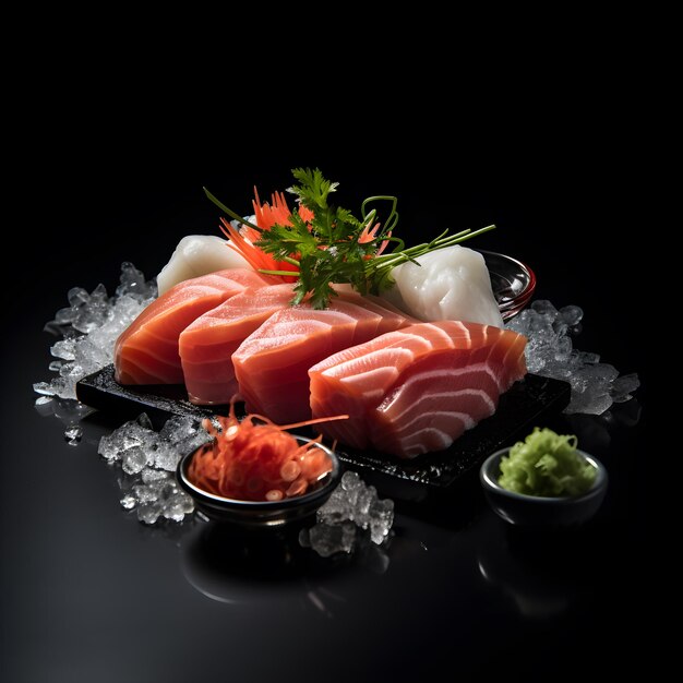 Foto sashimi aus japanischem essen generative ki