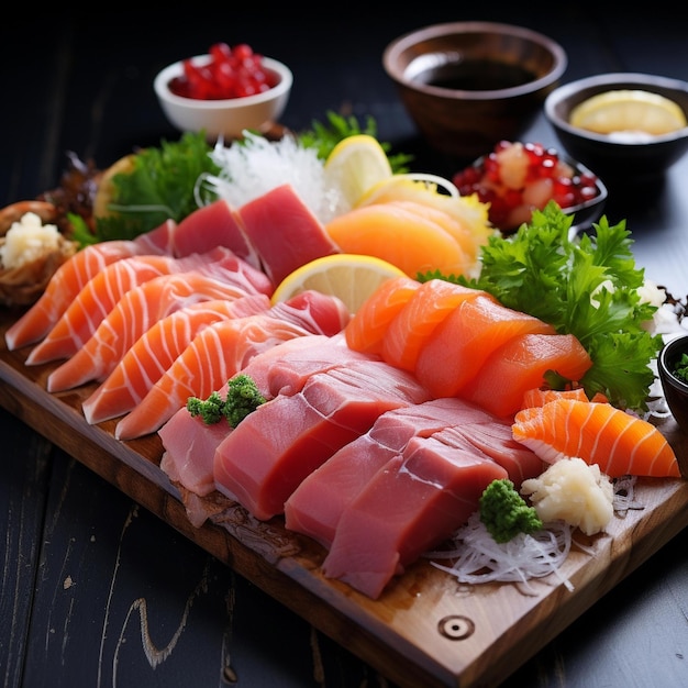 Foto sashimi combo frische japanische meeresfrüchte