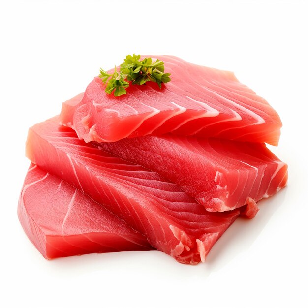 Foto sashimi de atum isolado peixe de atum fresco cru em fundo branco