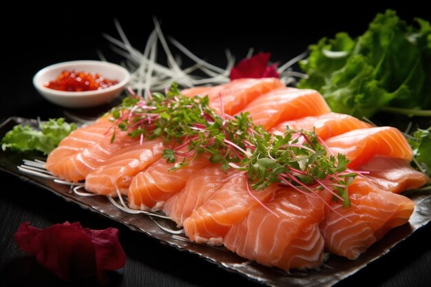 Foto sashimi de salmão