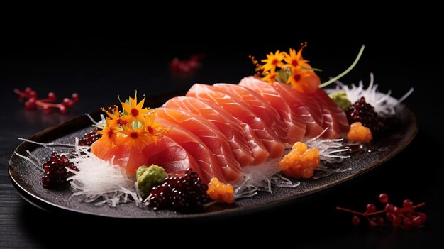 Sashimi em um prato cozinha japonesa