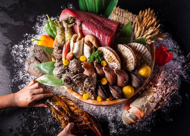 Sashimi-Zutaten, japanischer roher Fisch